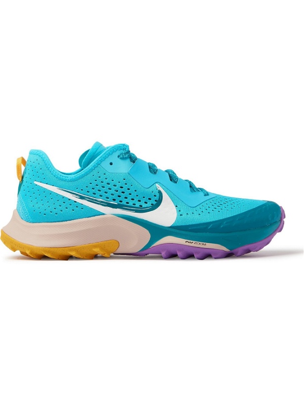 Photo: NIKE RUNNING - Air Zoom Terra Kiger 7 Rubber-Trimmed Mesh Running Sneakers - Blue