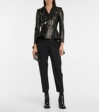 Alexander McQueen Peplum leather biker jacket