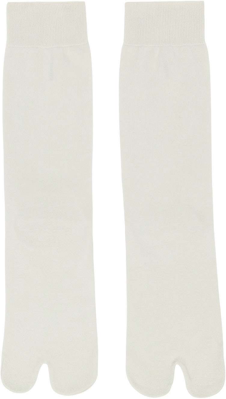 Jil Sander Off-White Silk Split Toe Socks Jil Sander