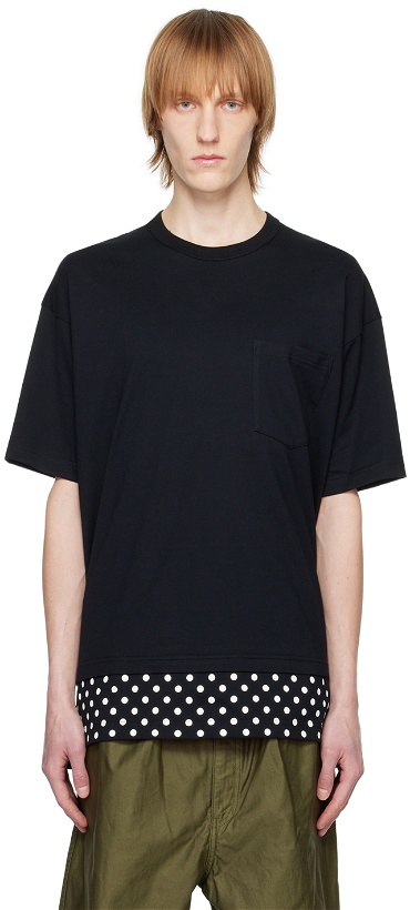 Photo: Comme des Garçons Homme Black Polka Dot T-Shirt