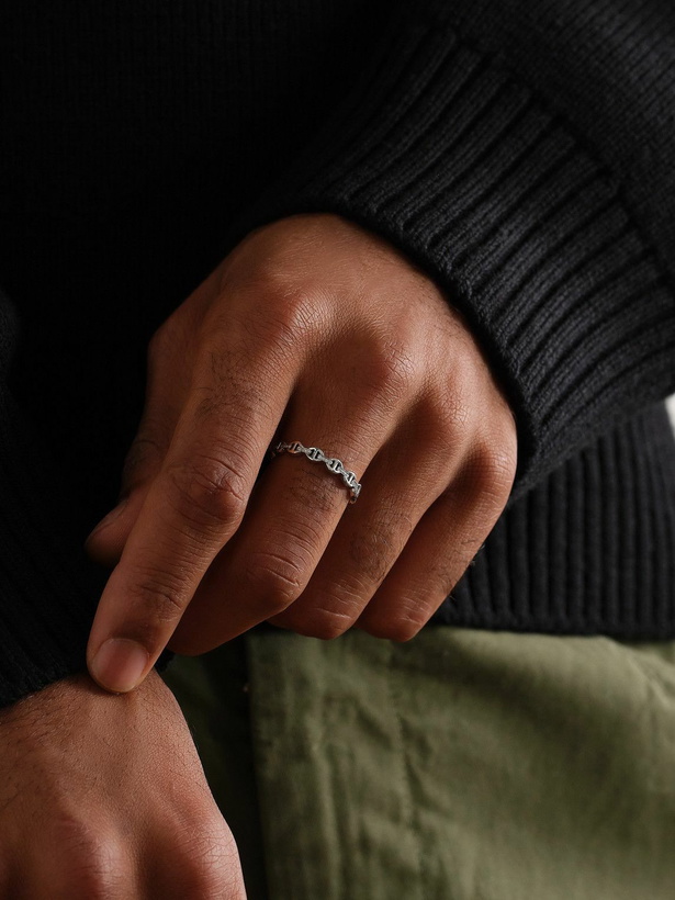 Photo: HOORSENBUHS - Micro Dame II 18-Karat White Gold Diamond Ring - Silver