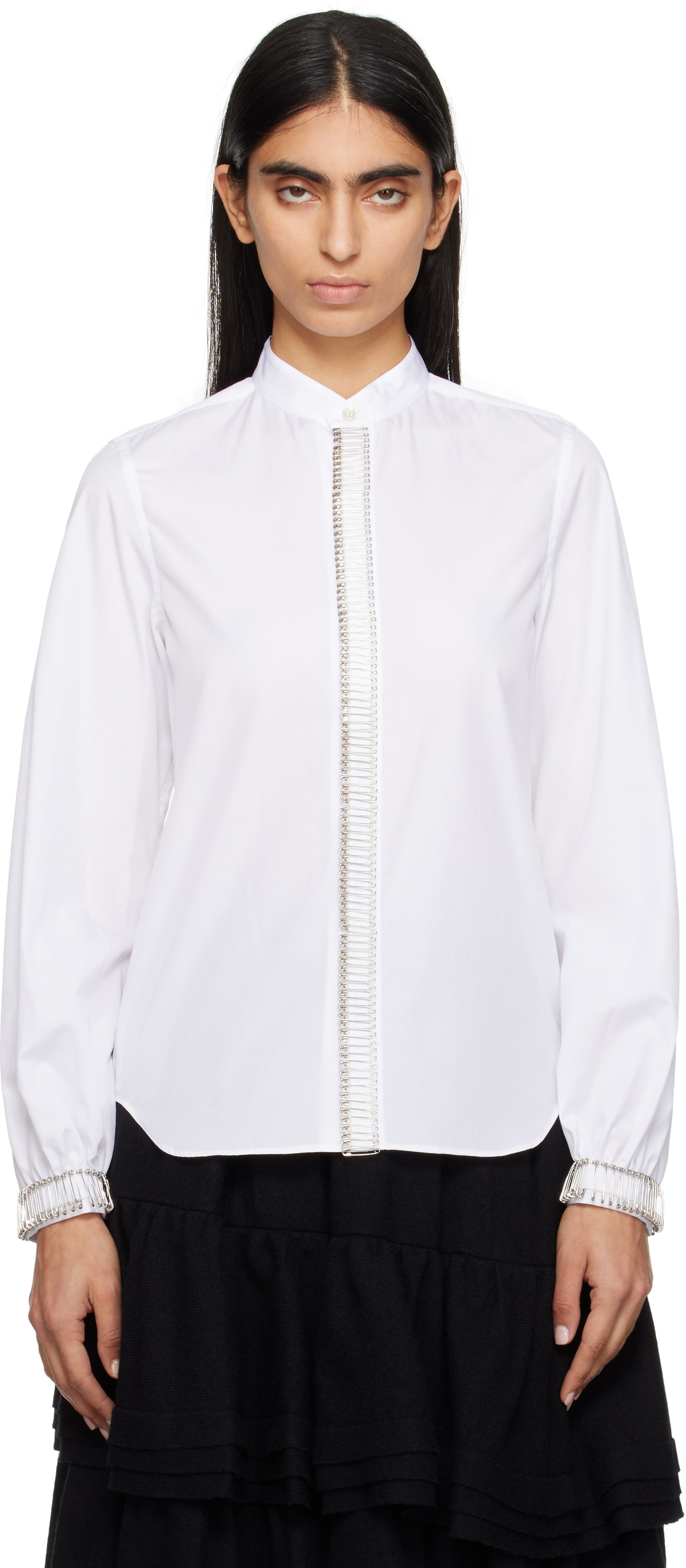 Noir Kei Ninomiya White Safety Pin Shirt Noir Kei Ninomiya