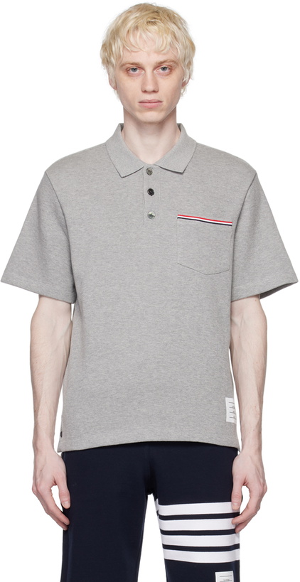 Photo: Thom Browne Gray Patch Polo