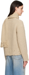 MM6 Maison Margiela Beige Scarf Knit Sweater