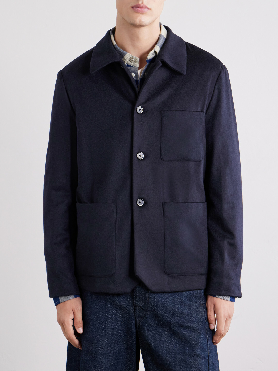 Barena - Cashmere Overshirt - Blue