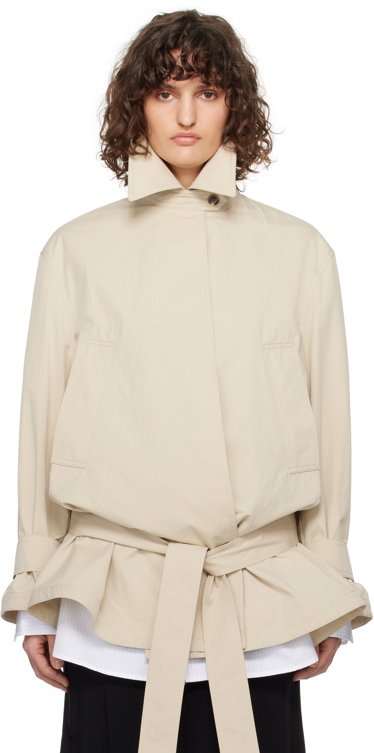 Recto Beige 70s Orchid Faux-Fur Coat Recto