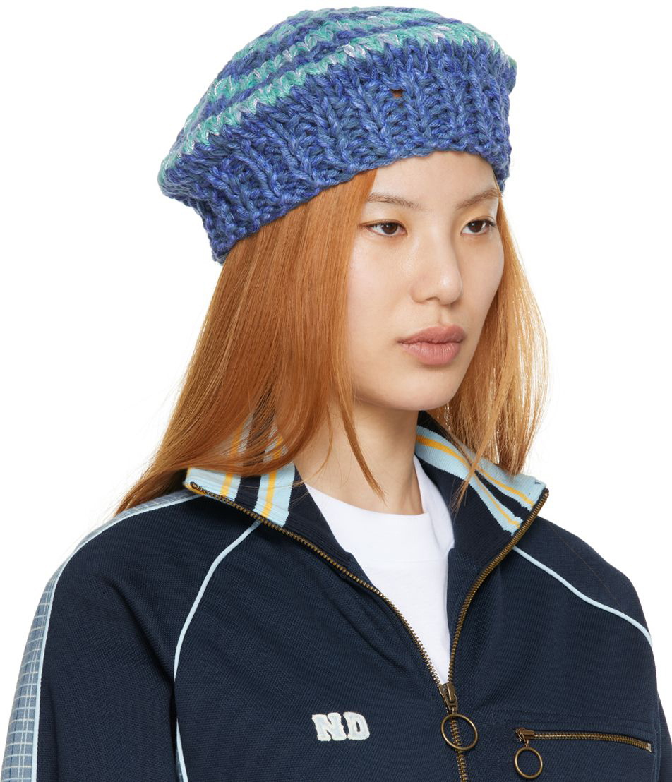Nicholas Daley Blue & Green Spiral Beret Nicholas Daley