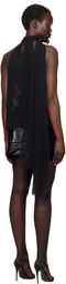 TOM FORD Black Silk Georgette Sleeveless Lavalliere Blouse
