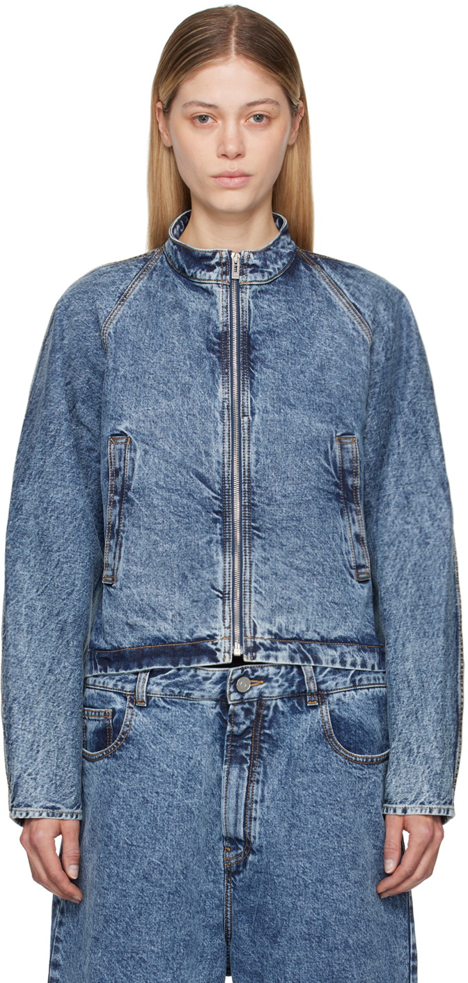 ALAÏA Blue Racing Denim Jacket