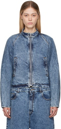 ALAÏA Blue Racing Denim Jacket