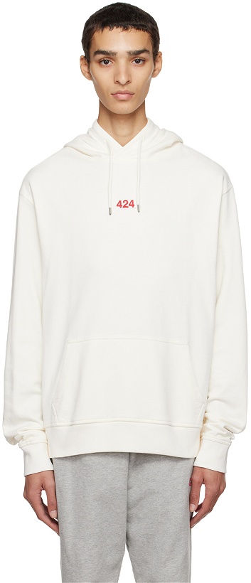 Photo: 424 White Embroidered Hoodie