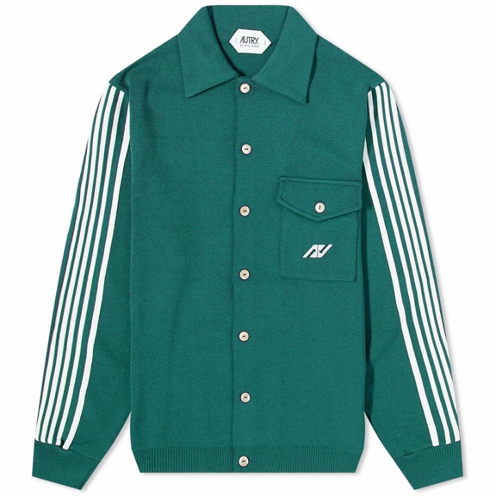 Photo: Autry Men's Knitted Sporty Track Jacket in Green