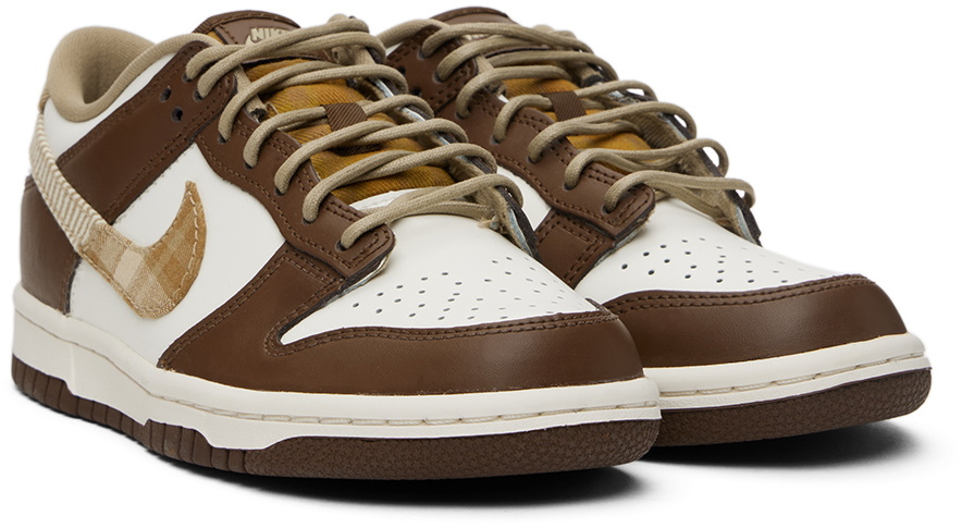 Nike Kids White & Brown Dunk Low Big Kids Sneakers