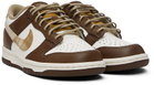 Nike Kids White & Brown Dunk Low Big Kids Sneakers