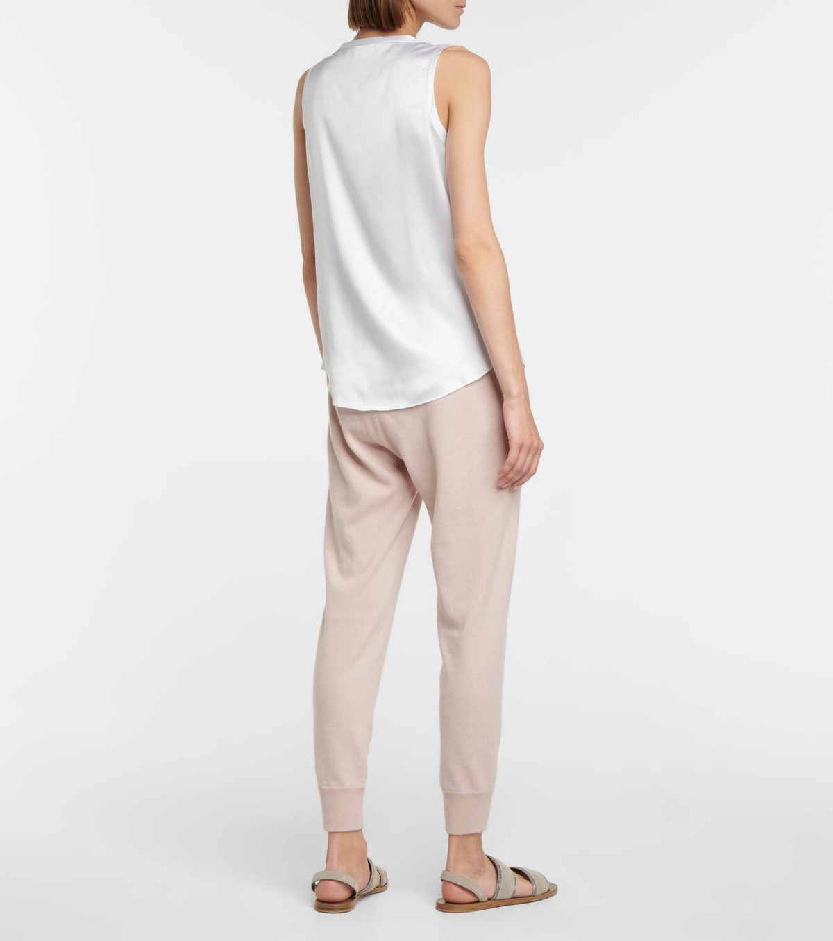 Brunello Cucinelli Stretch-silk satin tank top