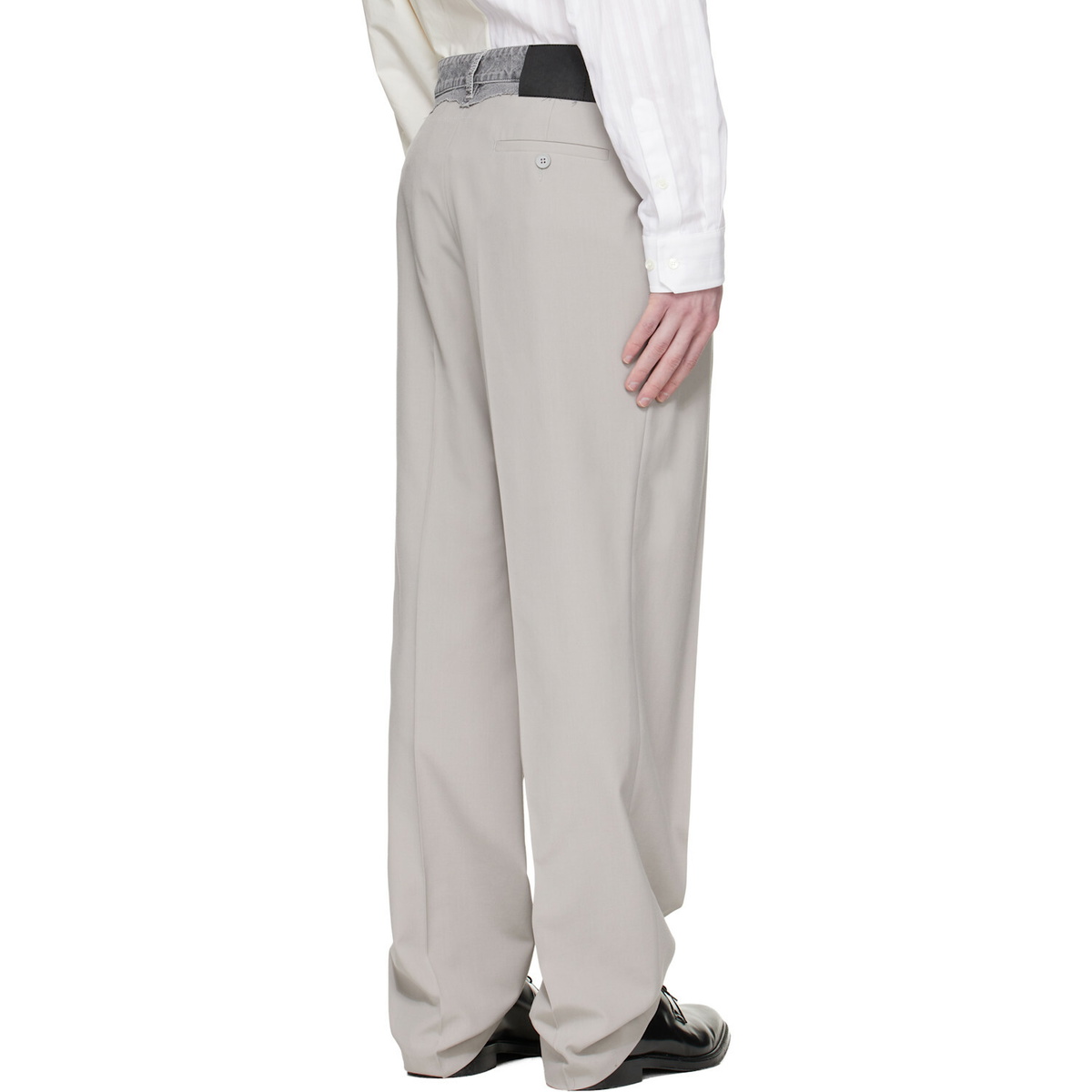 MM6 Maison Margiela Gray Replaced Waist Wool Trousers