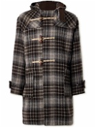De Bonne Facture - Gloverall Checked Wool-Tweed Hooded Coat - Brown