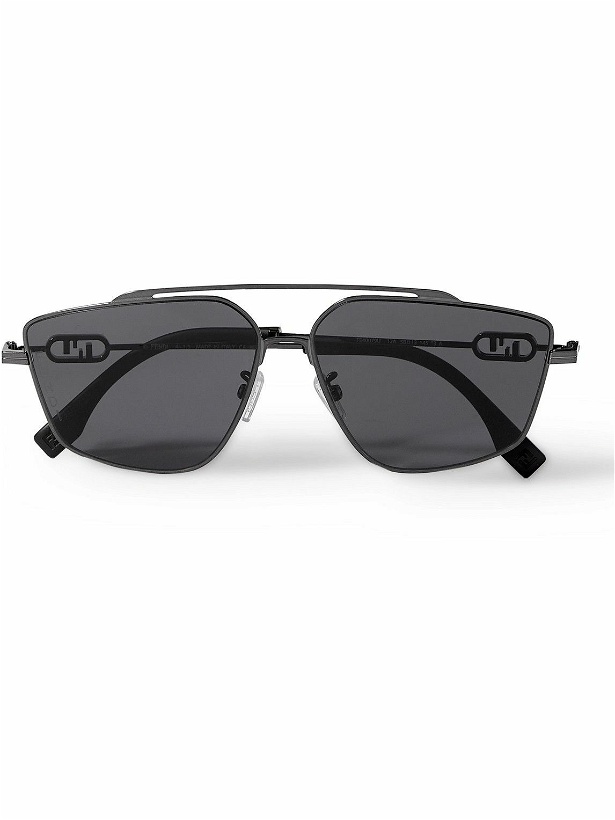 Photo: Fendi - O'Lock Aviator-Style Metal Sunglasses