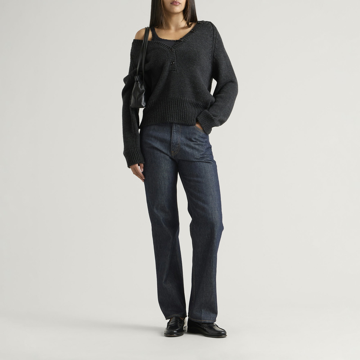 Auralee Women's Hard Twist Denim Pants in Indigo