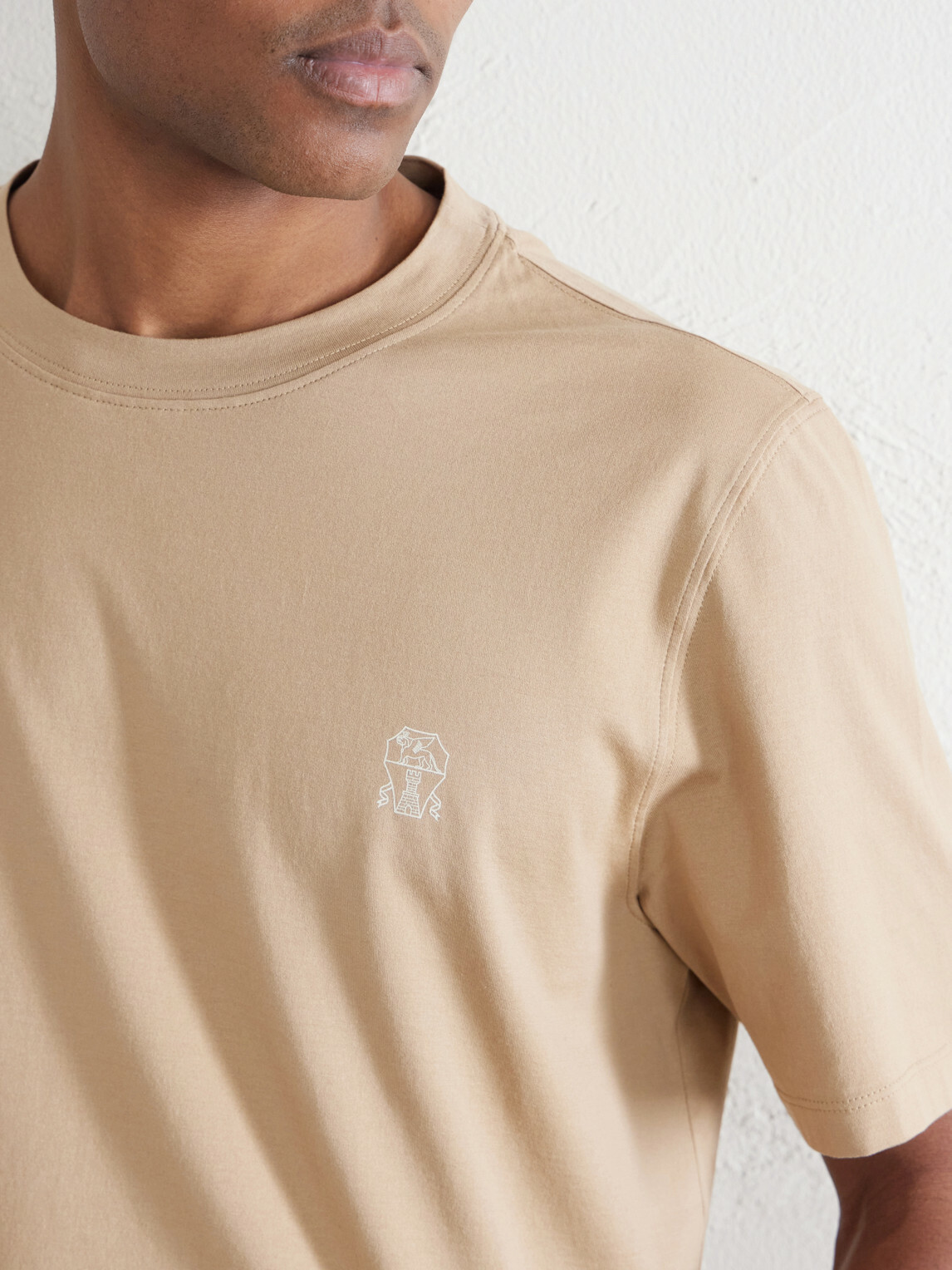 Brunello Cucinelli - Logo-Print Cotton-Jersey T-Shirt - Brown