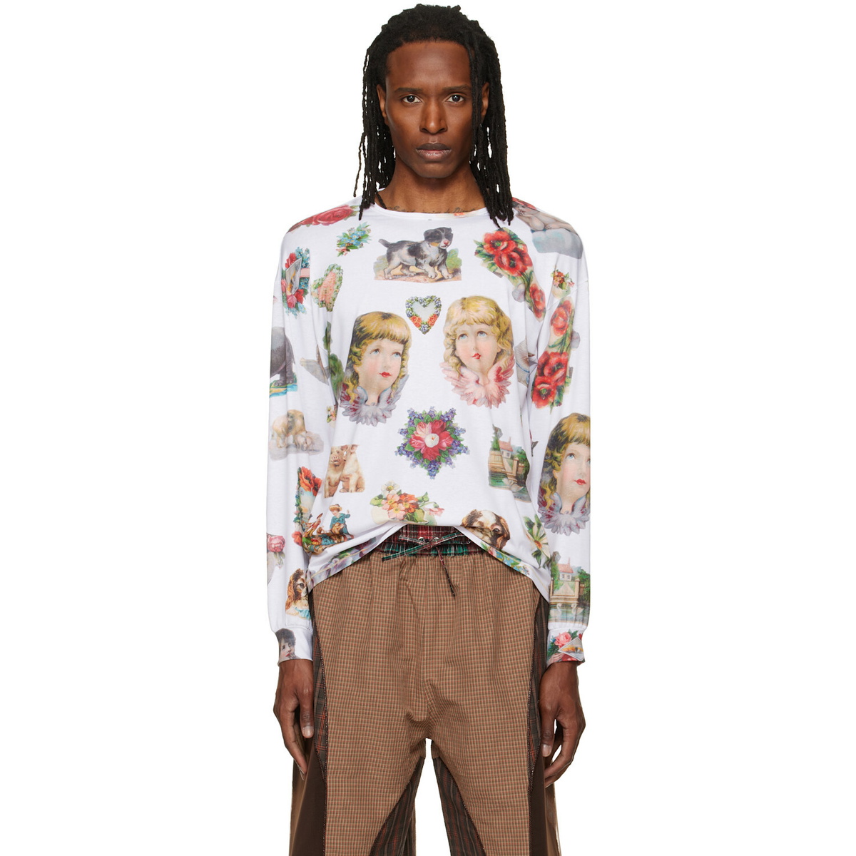 Chopova Lowena White Oversized Monster Long Sleeve T-Shirt Chopova