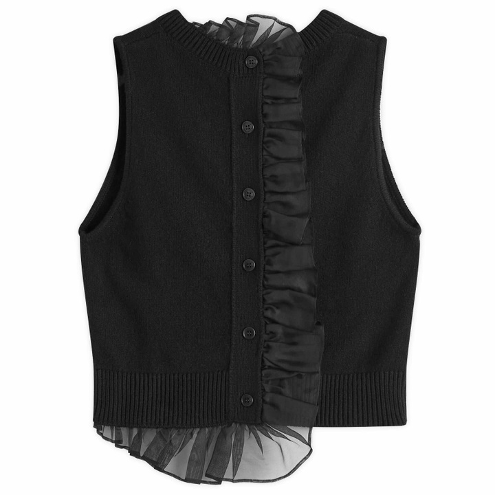 Photo: Cecilie Bahnsen Women's Olivier Vest Recycled Cashmere Jumper in Black