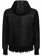 GIORGIO BRATO - Hooded Waxed Leather Jacket