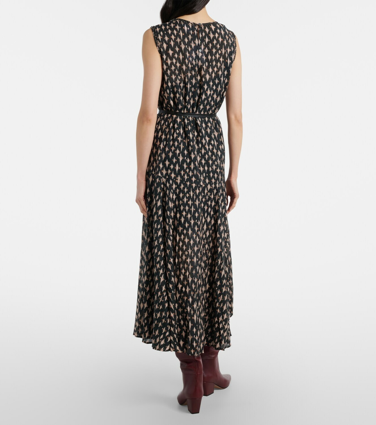 Velvet Kaitlyn beaded cotton-blend midi dress