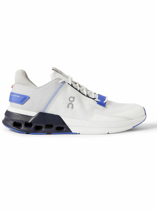 Photo: ON - Cloudnova Flux Rubber-Trimmed Mesh Running Sneakers - White