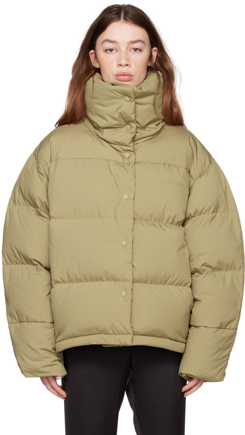 Acne Studios Khaki Puffer Down Jacket Acne Studios