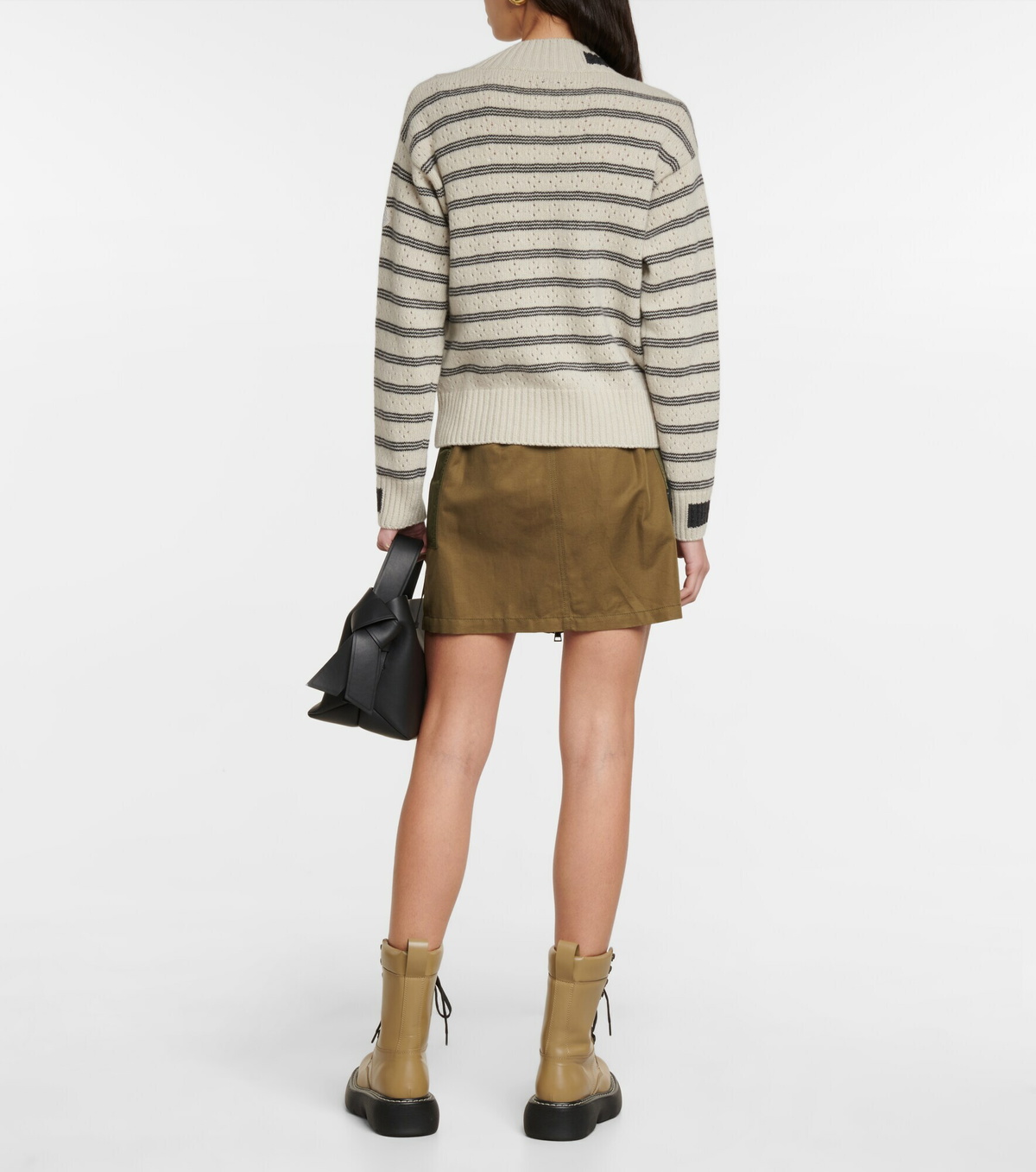 Moncler - Striped pointelle-knit wool sweater