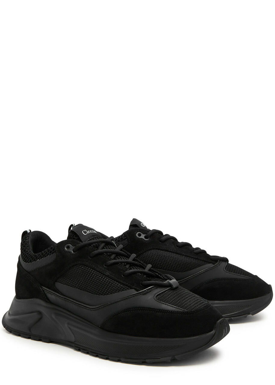 Cleens Essential Runner Evo Panelled Mesh Sneakers Black