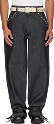 Veneda Carter SSENSE Exclusive Navy Studded Jeans
