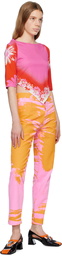 AGR Pink & Orange Printed Jeans