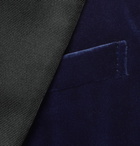 Kingsman - Navy Slim-Fit Satin-Trimmed Cotton-Velvet Tuxedo Jacket - Navy