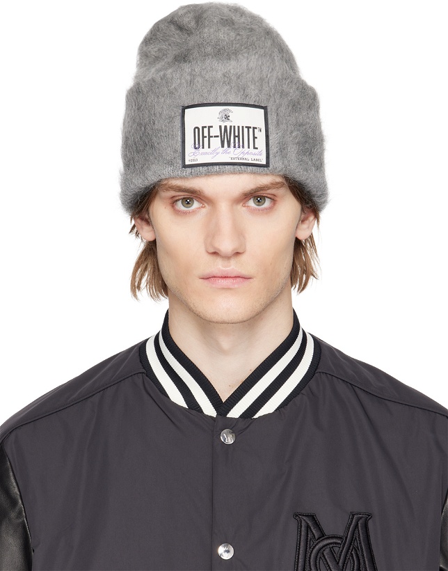 Photo: Off-White Gray Patch Beanie