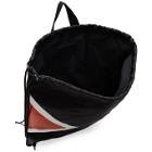 Neil Barrett Black and Red Contrast Detail Drawstring Backpack