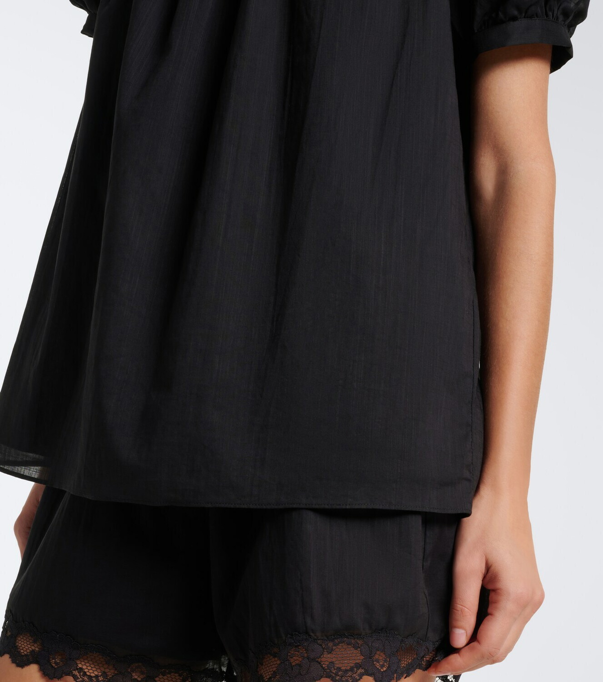 Posse Marilyn lace-trimmed cotton top