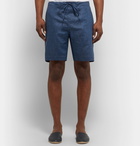 Zimmerli - Slub Linen and Cotton-Blend Drawstring Pyjama Shorts - Navy