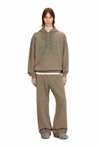 Diesel Treated hoodie with griffin print - Sweaters Mens in Brown
