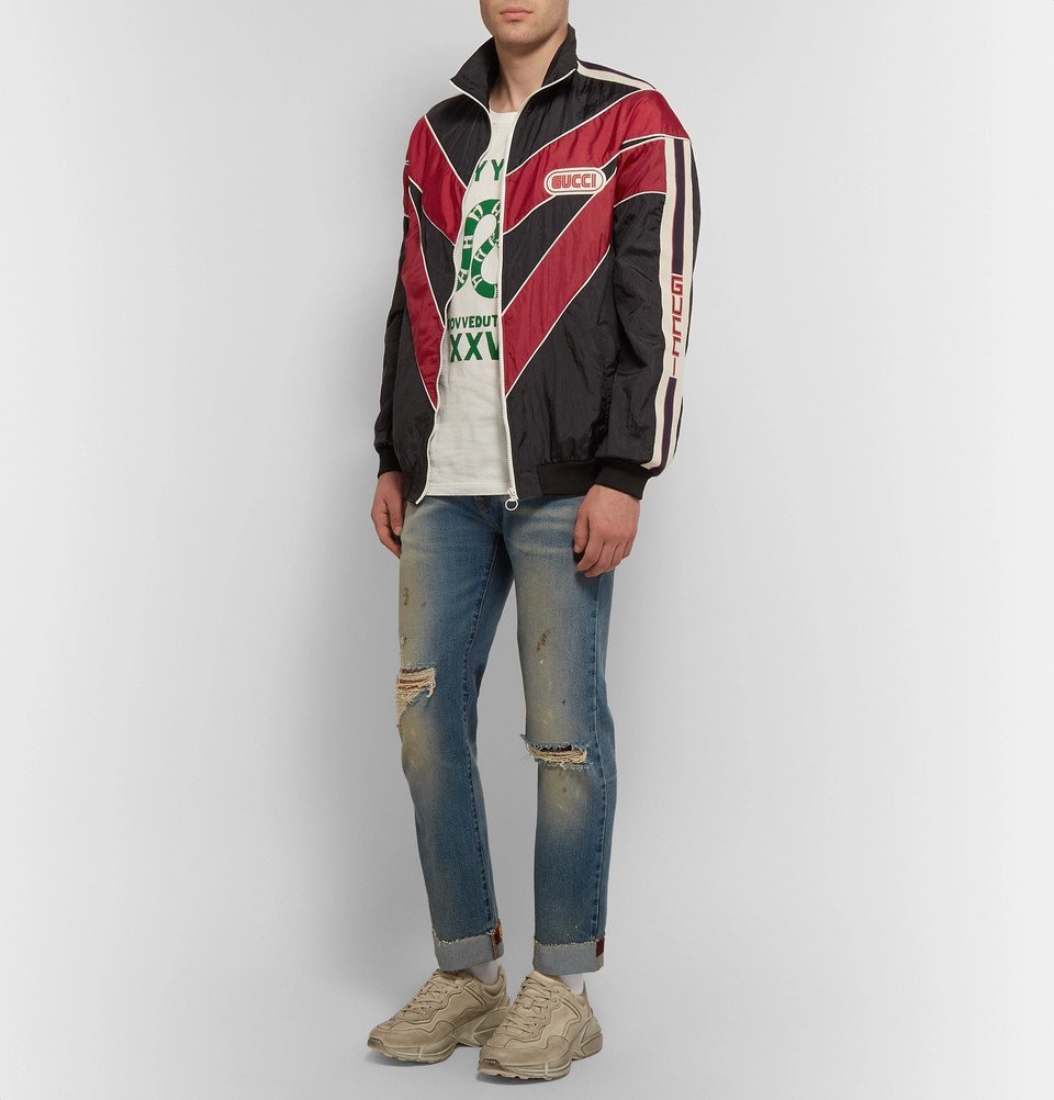 Gucci Chevron Stripe Spiritismo Black/Red Jacket 2018