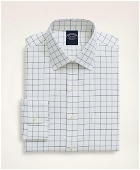 Brooks Brothers Men's Stretch Big & Tall Dress Shirt, Non-Iron Herringbone Windowpane Ainsley Collar | White