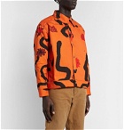 COME TEES - Printed Denim Jacket - Orange