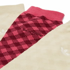 Adidas Women's x Wales Bonner Check Socks in Craft Pink/Clear Brown