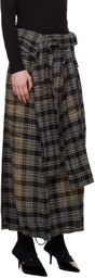 Juun.J Multicolor Sleeve Tie Maxi Skirt
