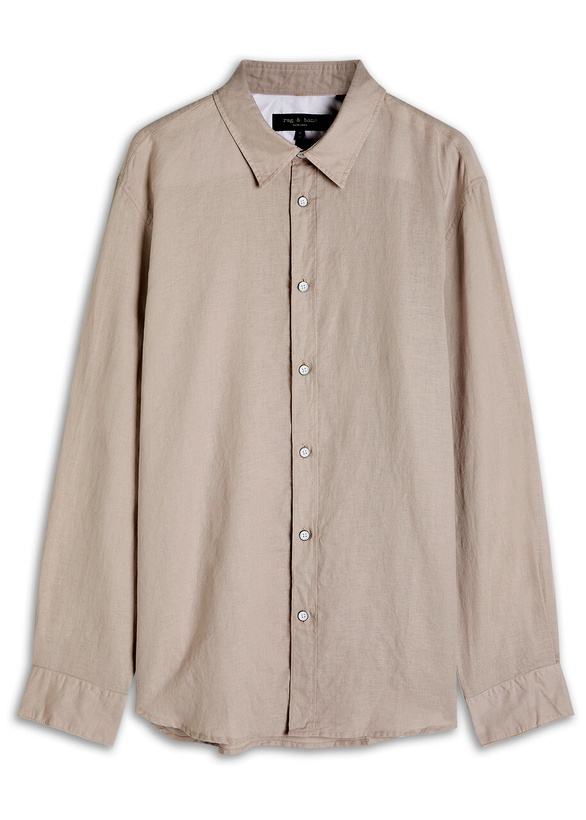 Photo: Rag & Bone Finch Linen-blend Shirt Cream
