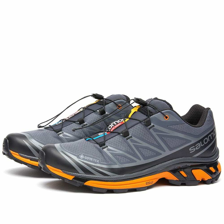 Photo: Salomon Men's XT-6 Gore-Tex Utility Sneakers in Black/Ebony/Marmalade