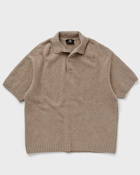 Represent Boucle Textured Knit Polo Beige - Mens - Polos