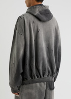Maison mihara yasuhiro Sun Faded Like Distressed Cotton Sweatshirt Black