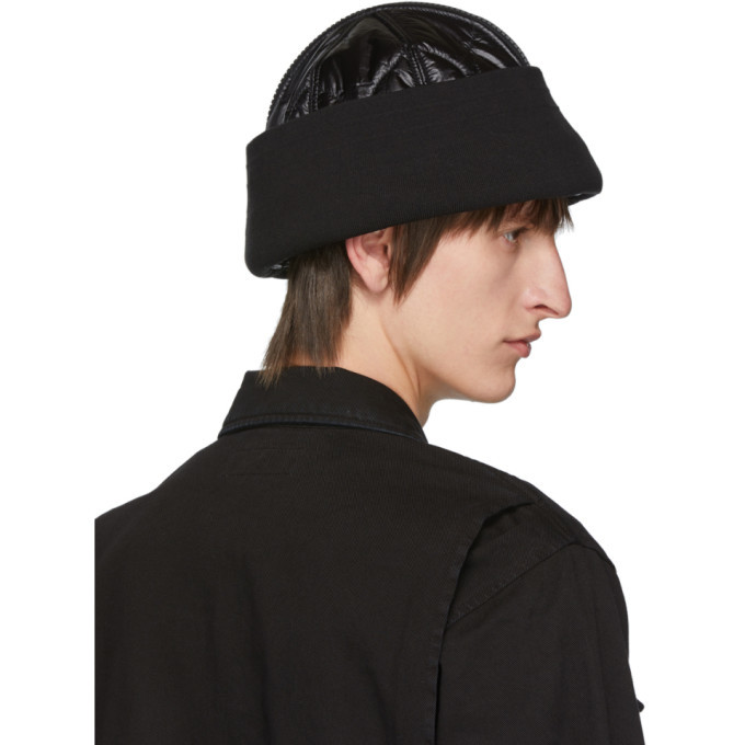 TAKAHIROMIYASHITA TheSoloist. Black Taffeta Top Zip Watch Beanie